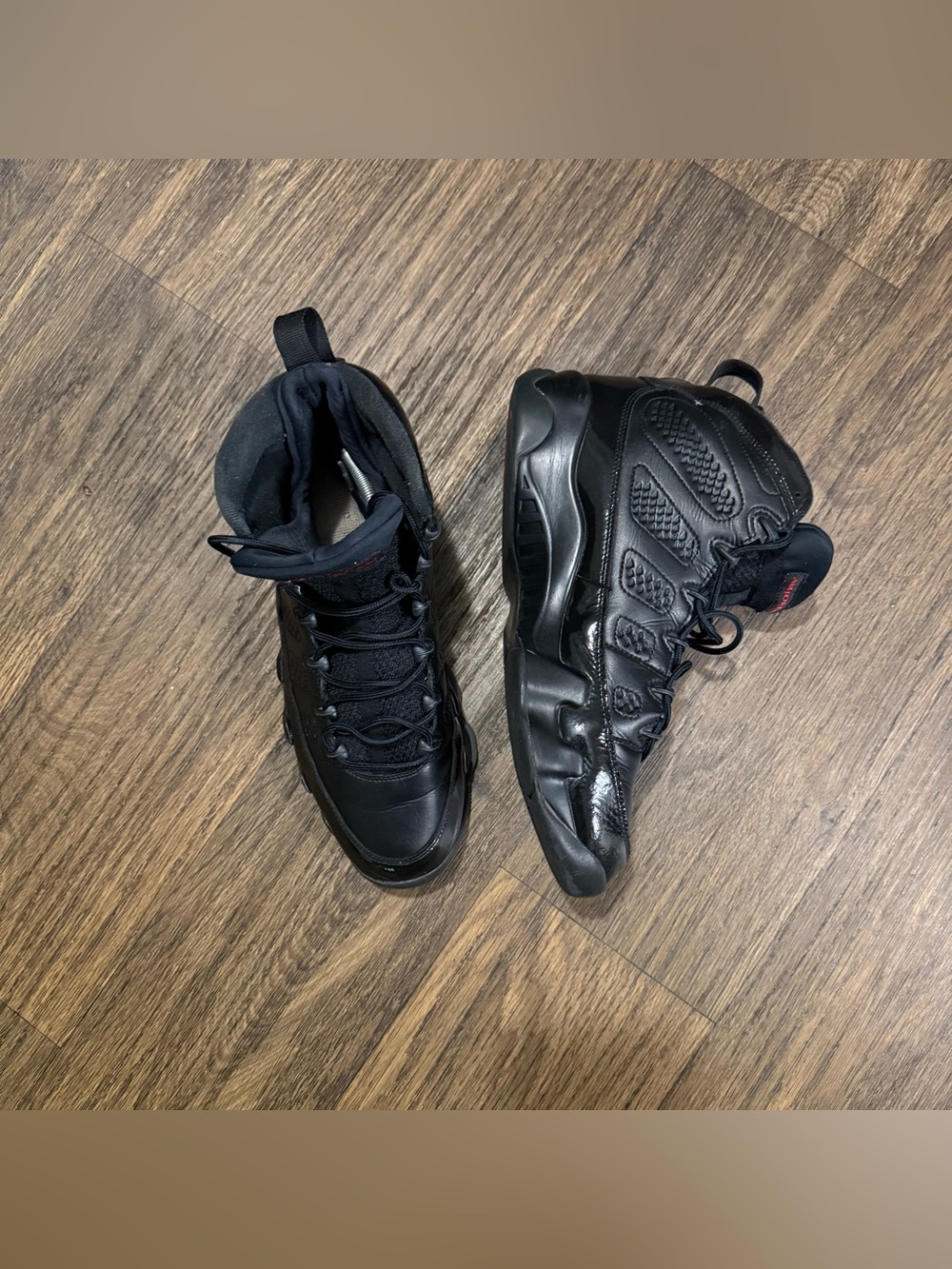 Jordan Retro 9 Bred Size 12 Men's Black High-Top Athletic Sneakers